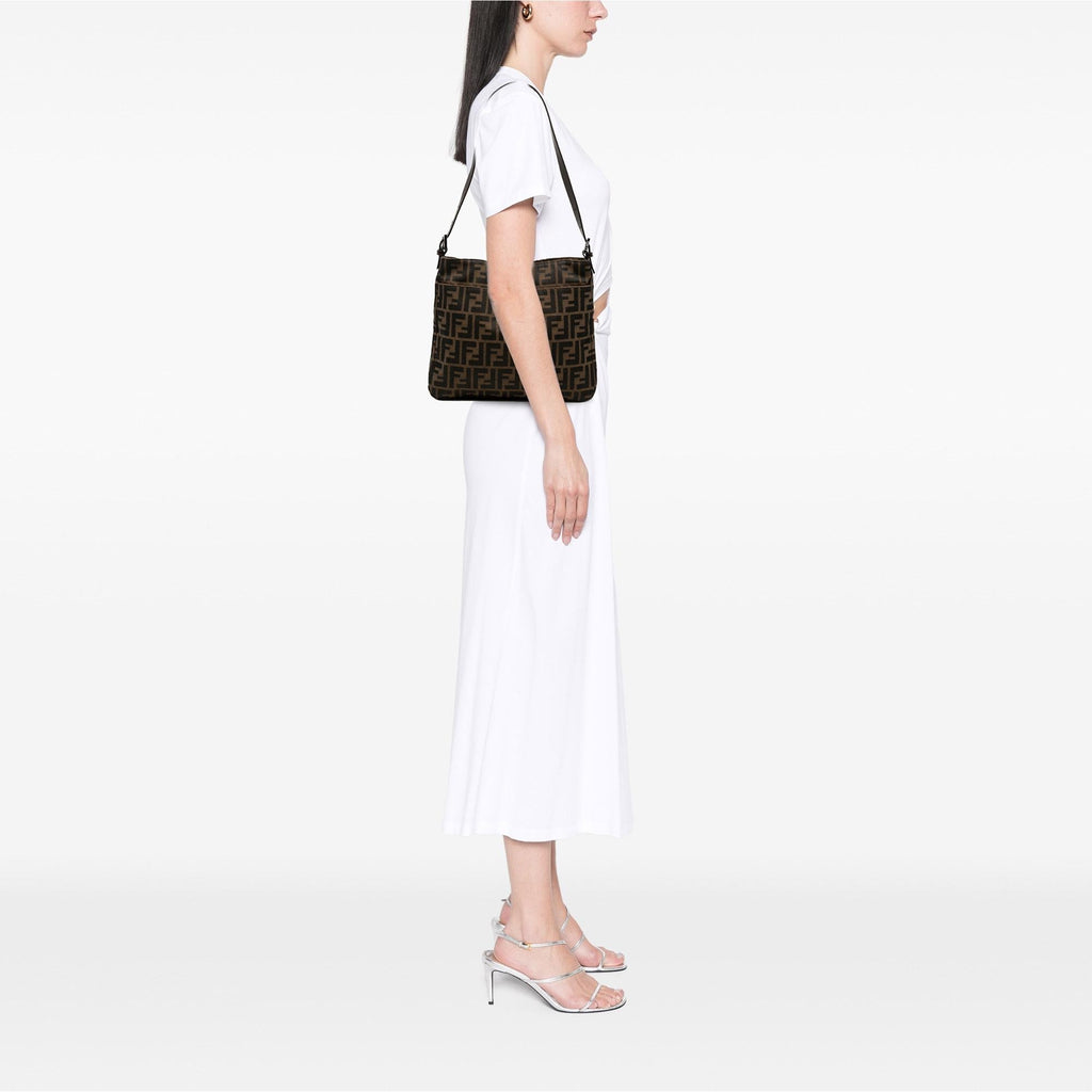 Fendi Zucca Canvas Shoulder Bag - Brown