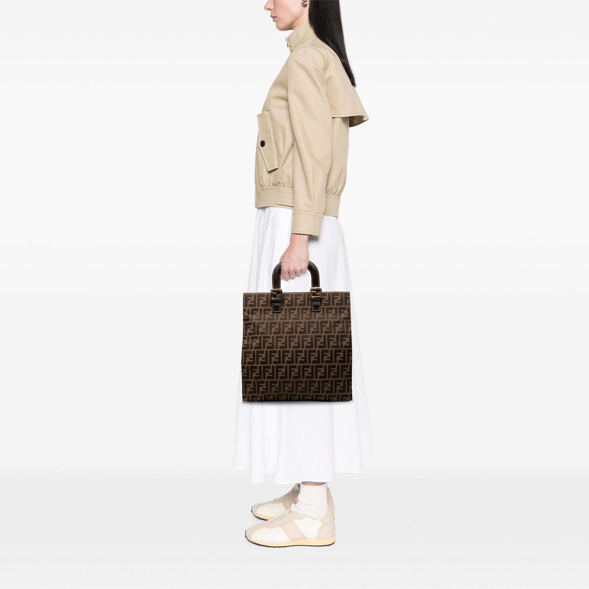 Fendi Zucca Canvas Twins Tote Bag - Brown
