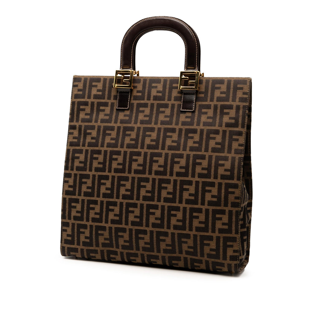 Fendi Zucca Canvas Twins Tote Bag - Brown