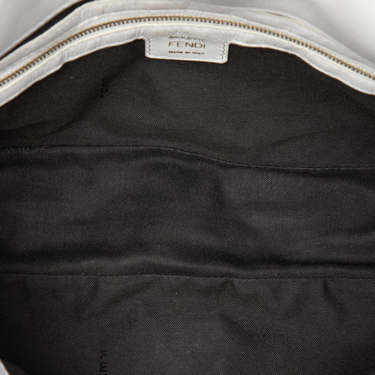 Fendi Zucca Embossed Leather Baguette Satchel - White