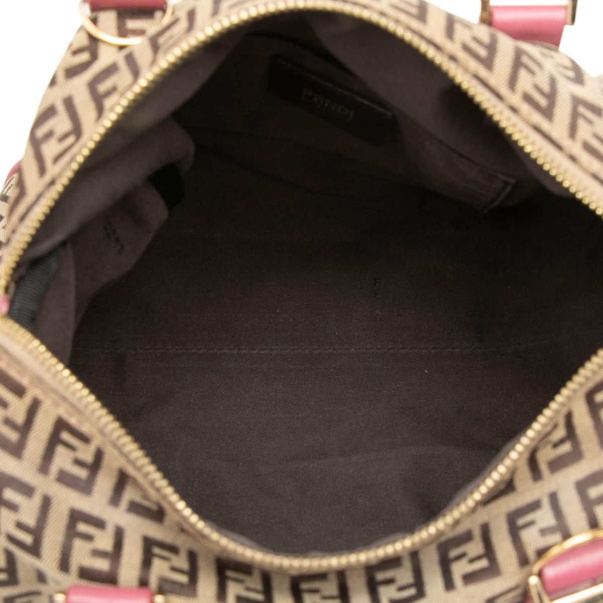 Fendi Zucchino Canvas Boston Bag - Beige
