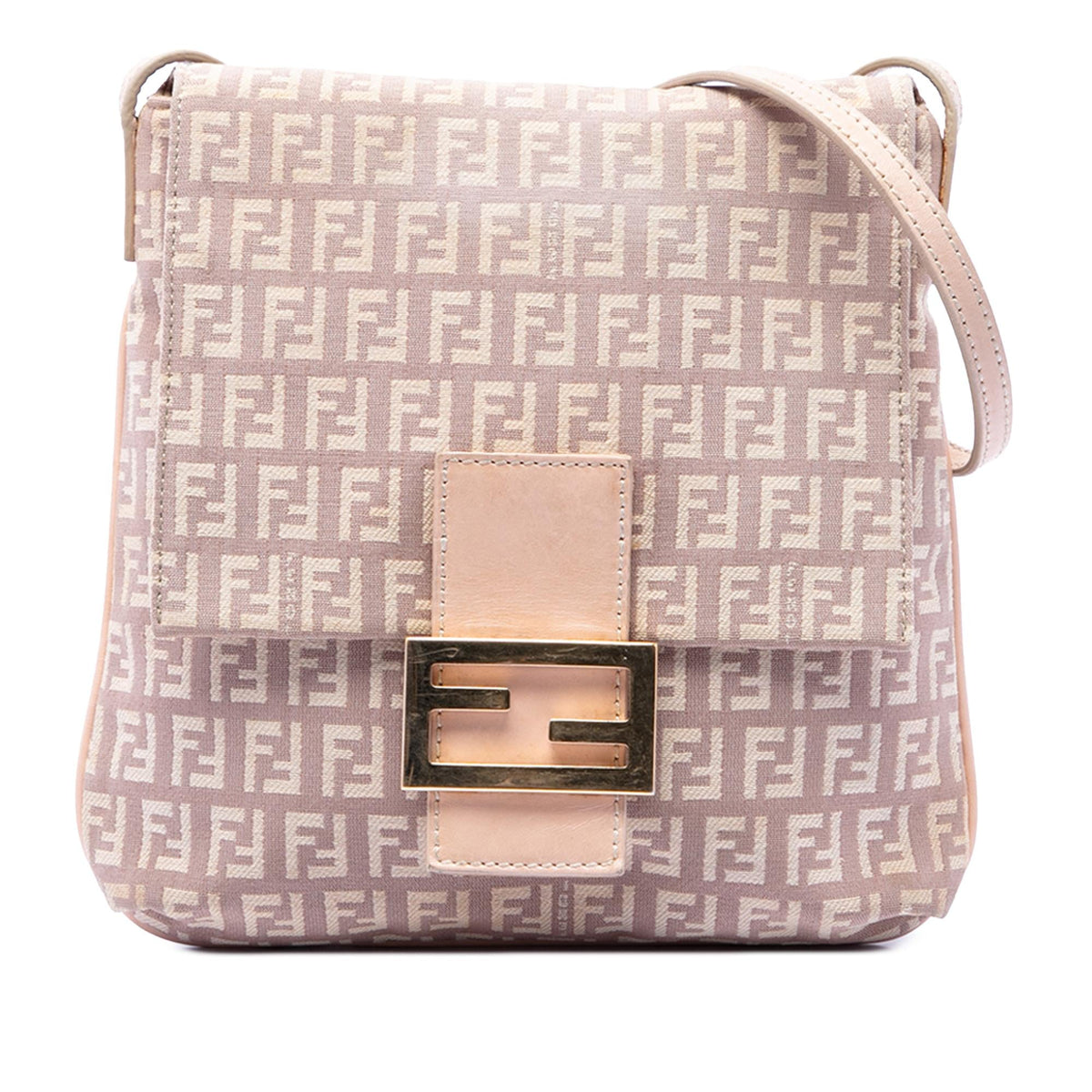 Fendi Zucchino Canvas Crossbody Bag - Pink