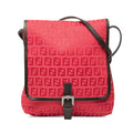 Fendi Zucchino Canvas Crossbody Bag - Black/Red