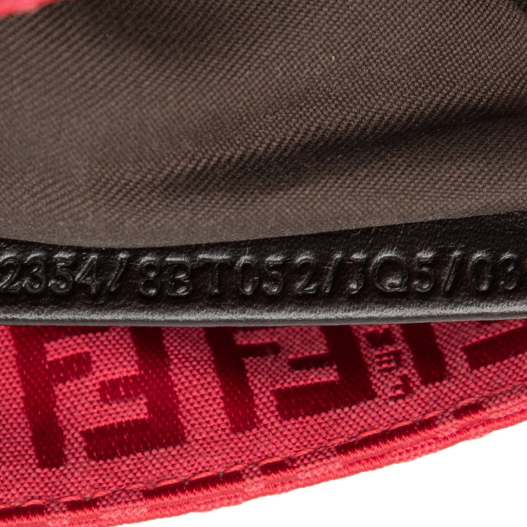 Fendi Zucchino Canvas Crossbody Bag - Black/Red