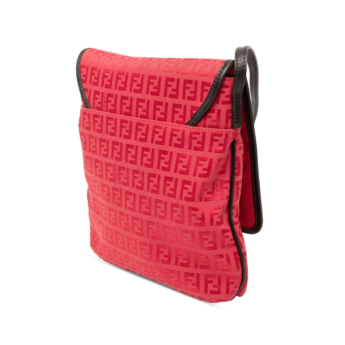 Fendi Zucchino Canvas Crossbody Bag - Black/Red