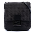 Fendi Zucchino Canvas Crossbody Bag - Black
