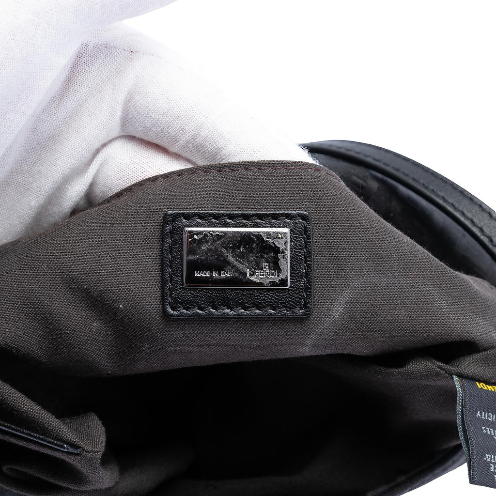 Fendi Zucchino Canvas Crossbody Bag - Black