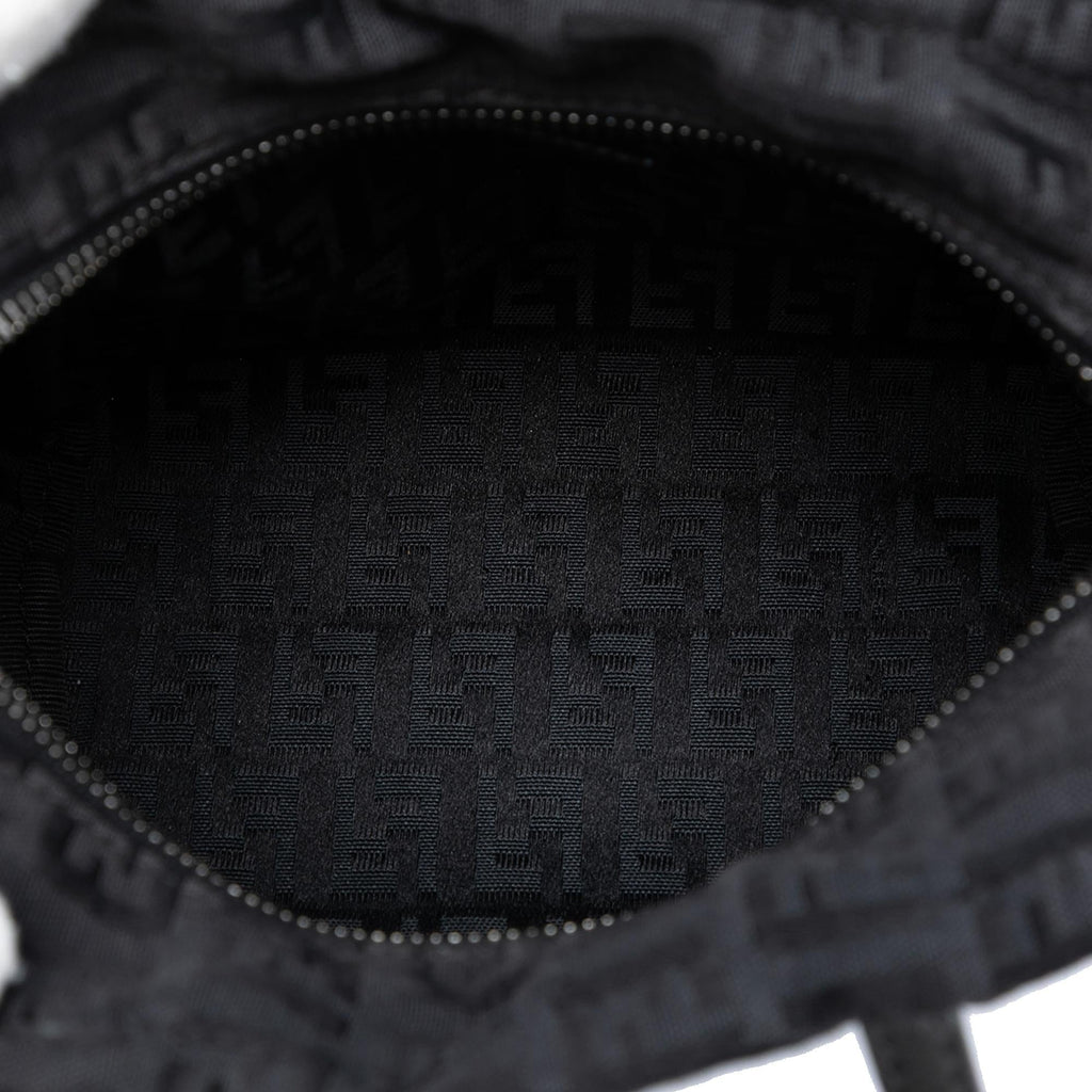 Fendi Zucchino Canvas Handbag Satchel - Black