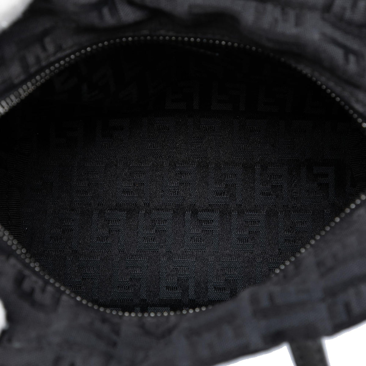 Fendi Zucchino Canvas Handbag Satchel - Black
