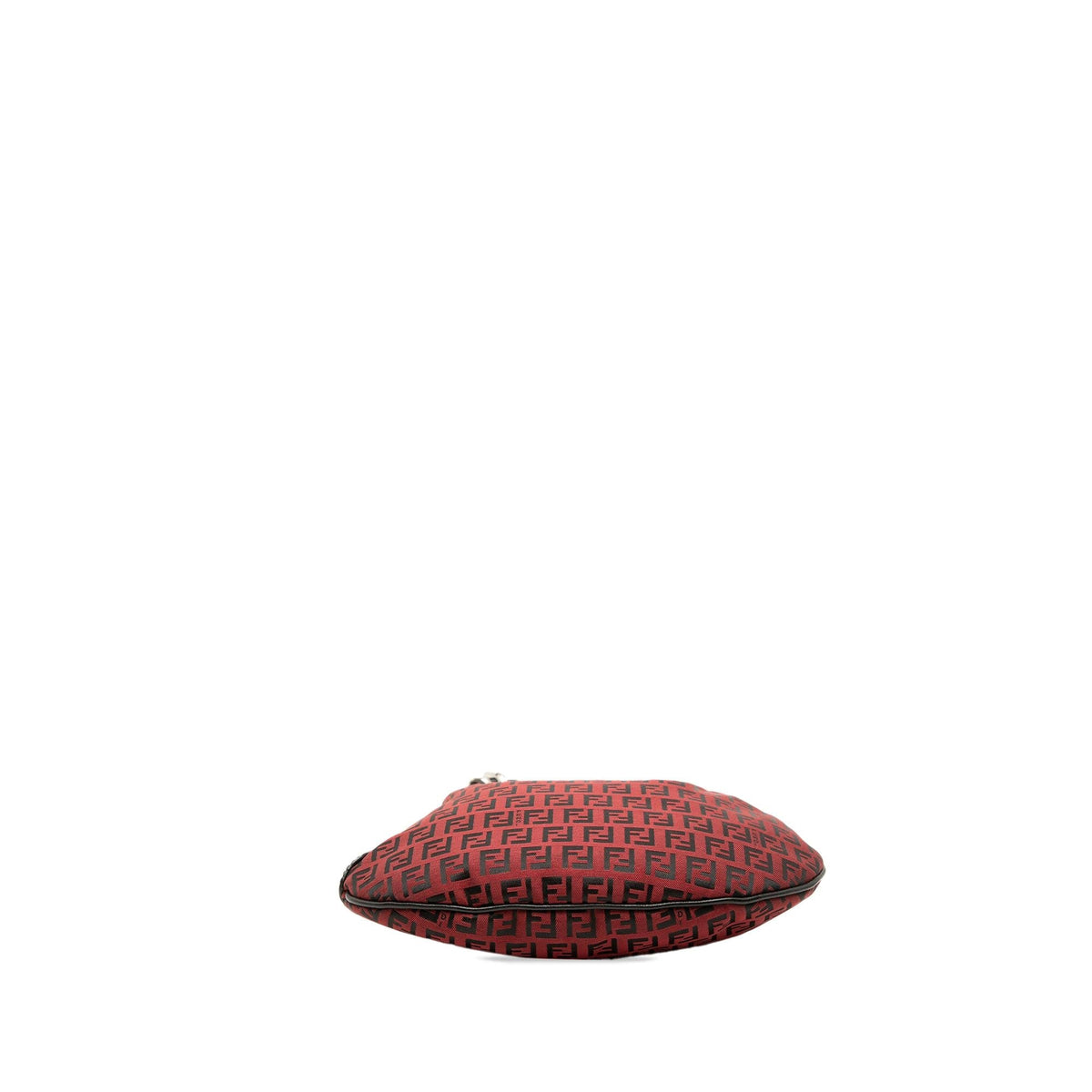 Fendi Zucchino Canvas Oyster Hobo - Black/Red