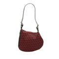 Fendi Zucchino Canvas Oyster Hobo - Black/Red