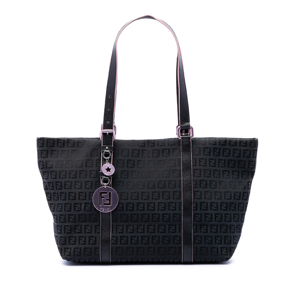 Fendi Zucchino Canvas Superstar Tote Bag - Black