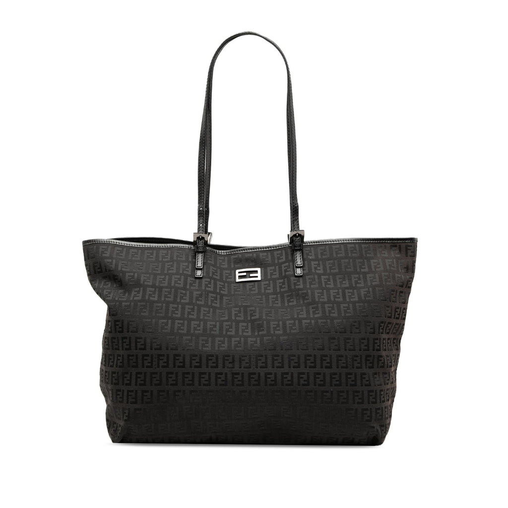 Fendi Zucchino Canvas Tote Bag - Black