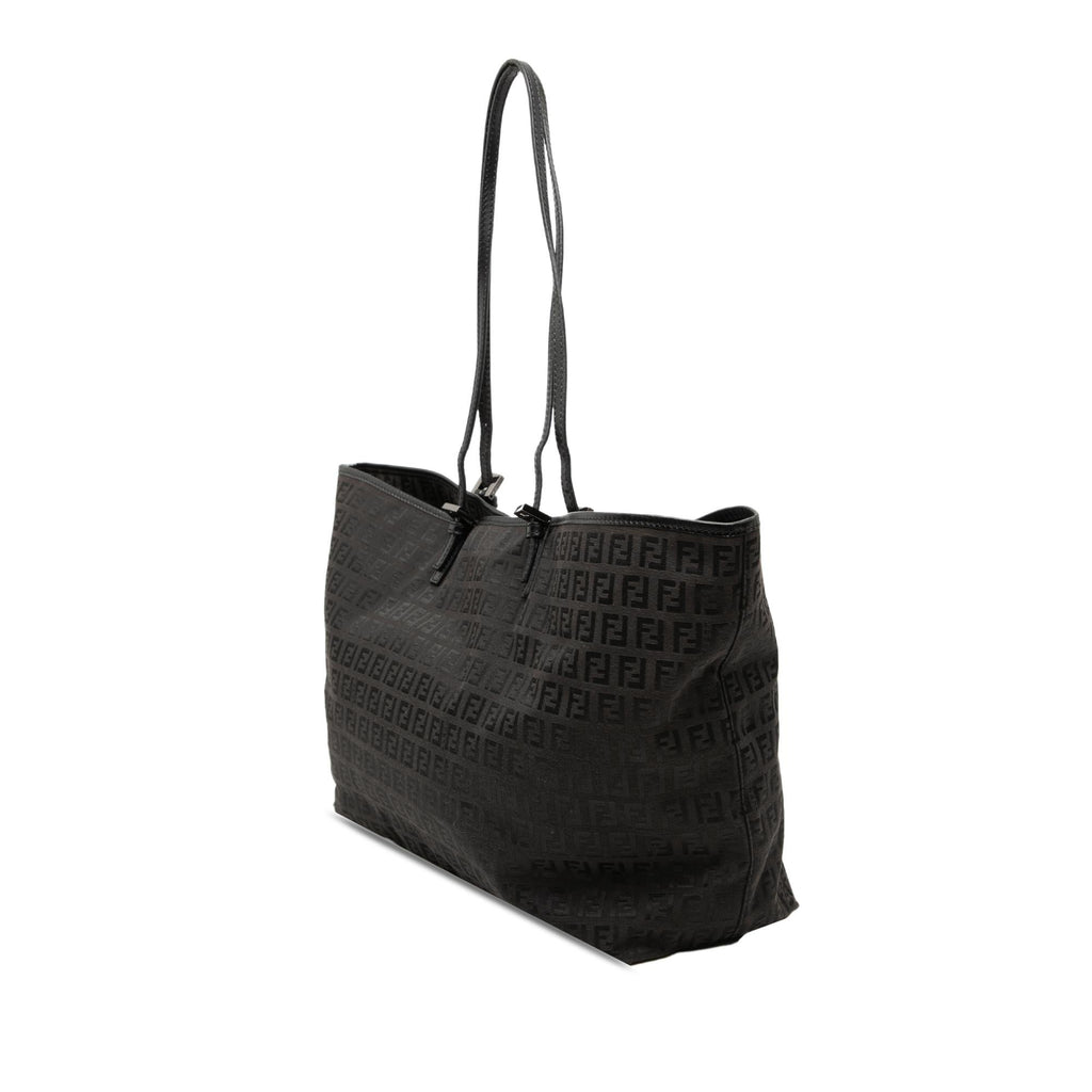 Fendi Zucchino Canvas Tote Bag - Black