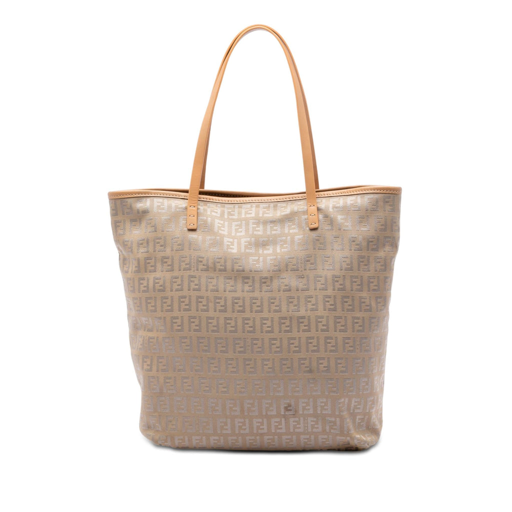 Fendi Zucchino Canvas Tote Bag - Beige