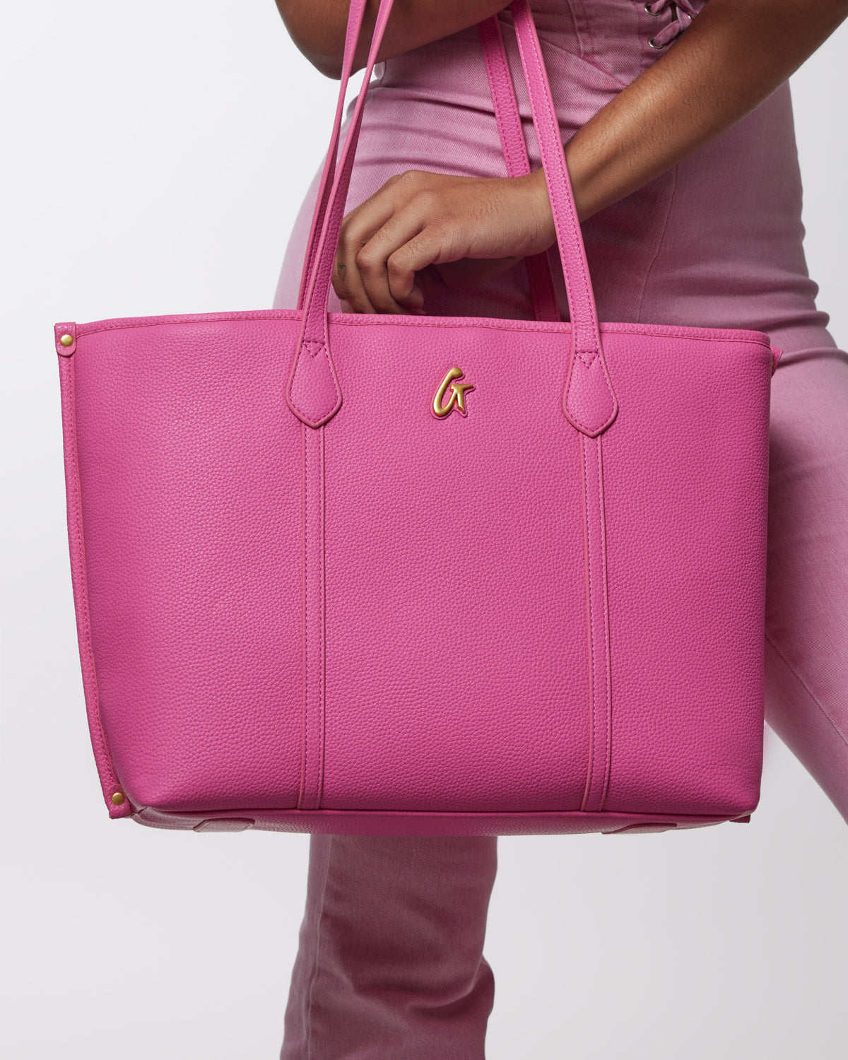 PEBBLE SLEEK TOTE - HOT PINK