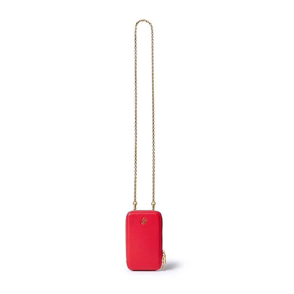 PEBBLE PHONE CROSSBODY - RED