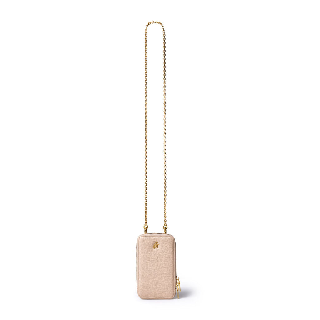 PEBBLE PHONE CROSSBODY - NUDE