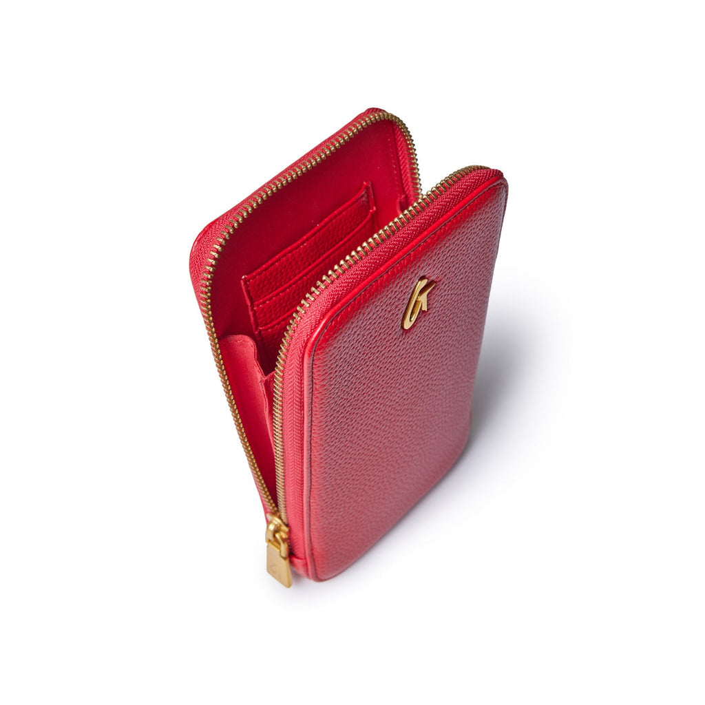 PEBBLE PHONE CROSSBODY - RED