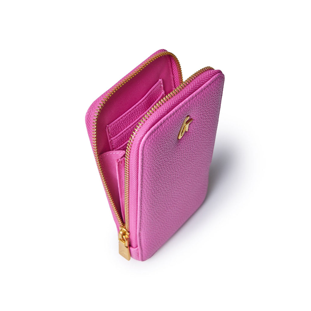 PEBBLE PHONE CROSSBODY - HOT PINK