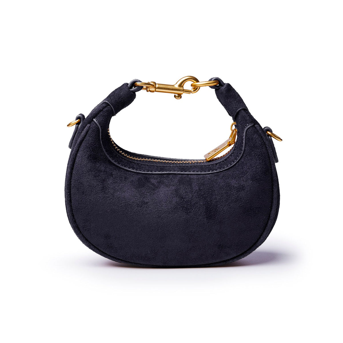 NANO SUEDE HOBO BAG - BLACK