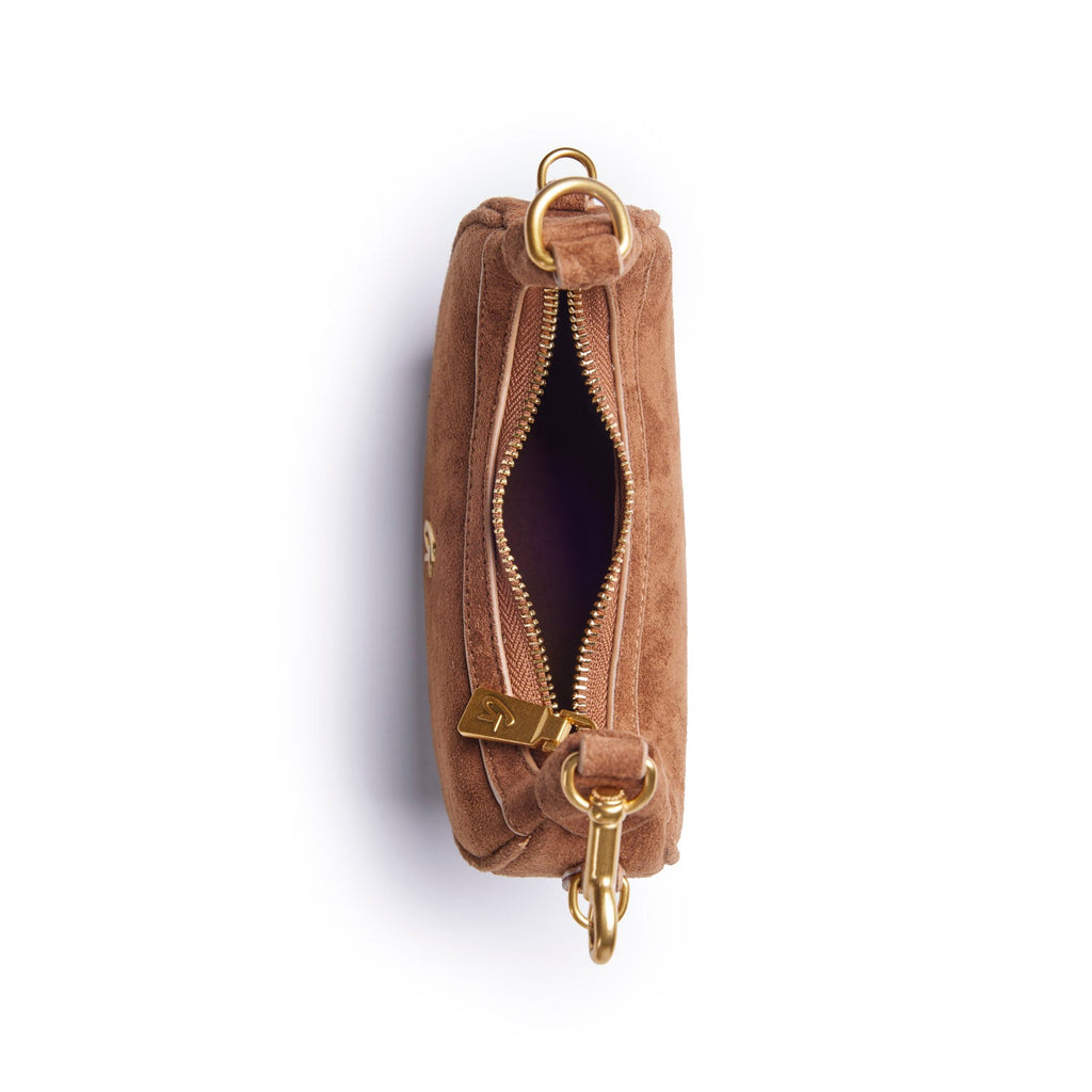 NANO SUEDE HOBO BAG - BROWN