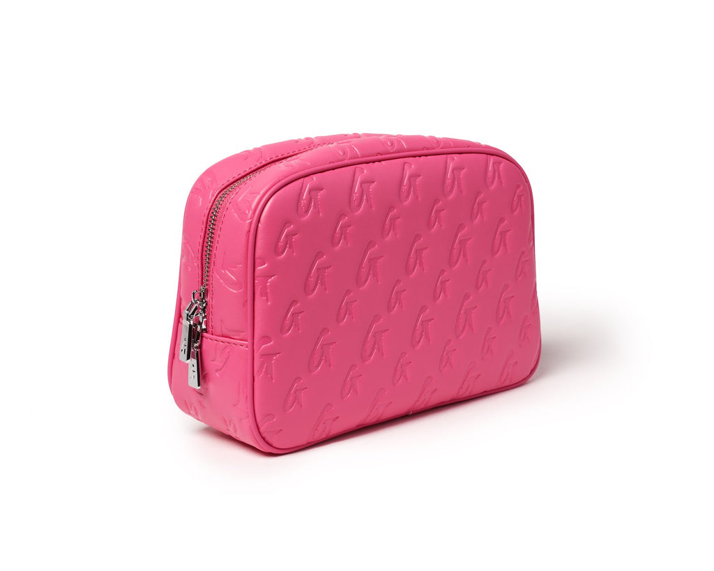 SMALL MONOGRAM TOILETRY BAG - HOT PINK
