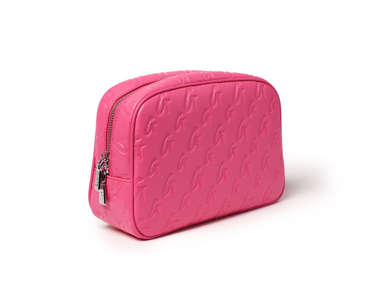 SMALL MONOGRAM TOILETRY BAG - HOT PINK