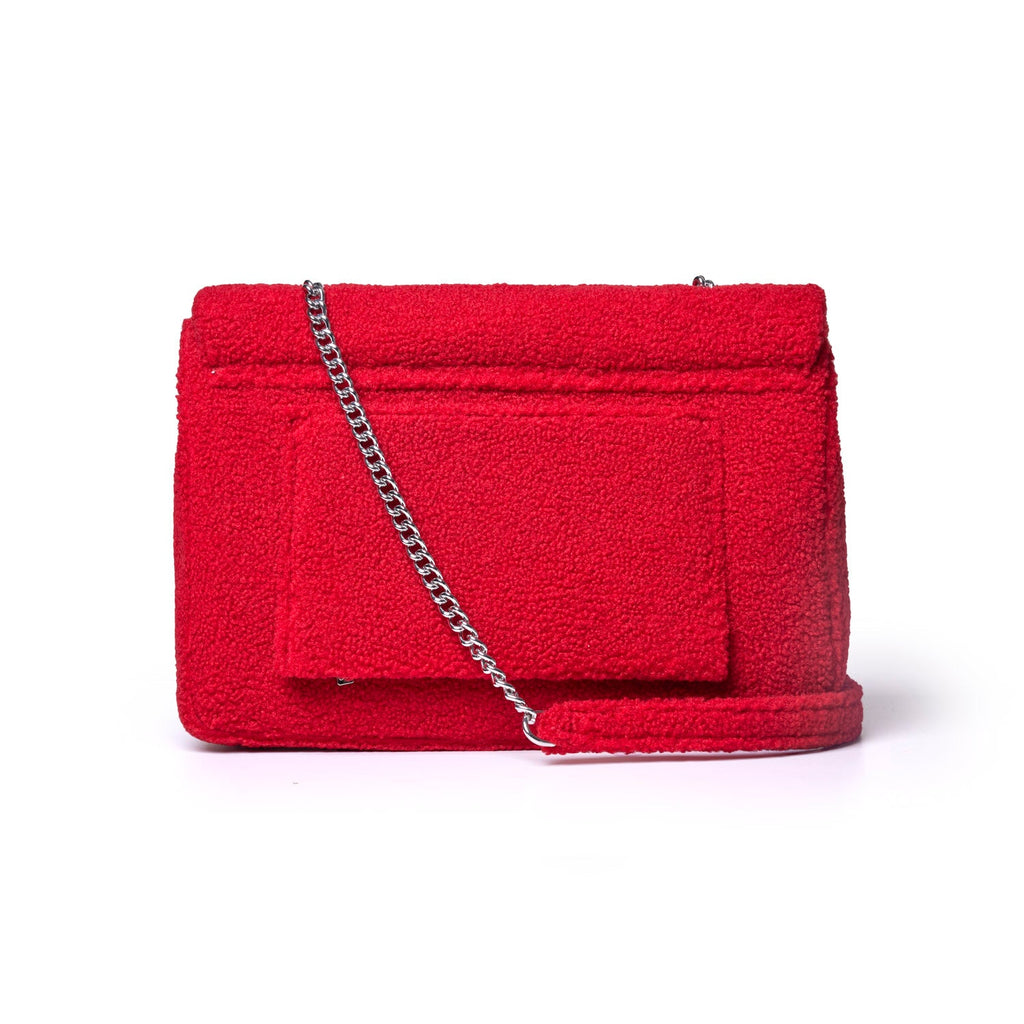 XL TEDDY FLAP BAG - RED