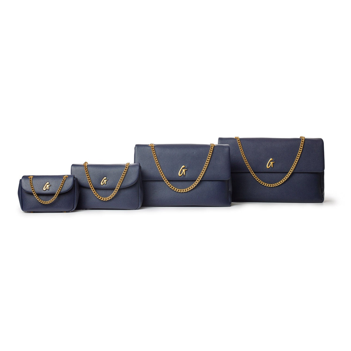 XL PEBBLE FLAP BAG - NAVY