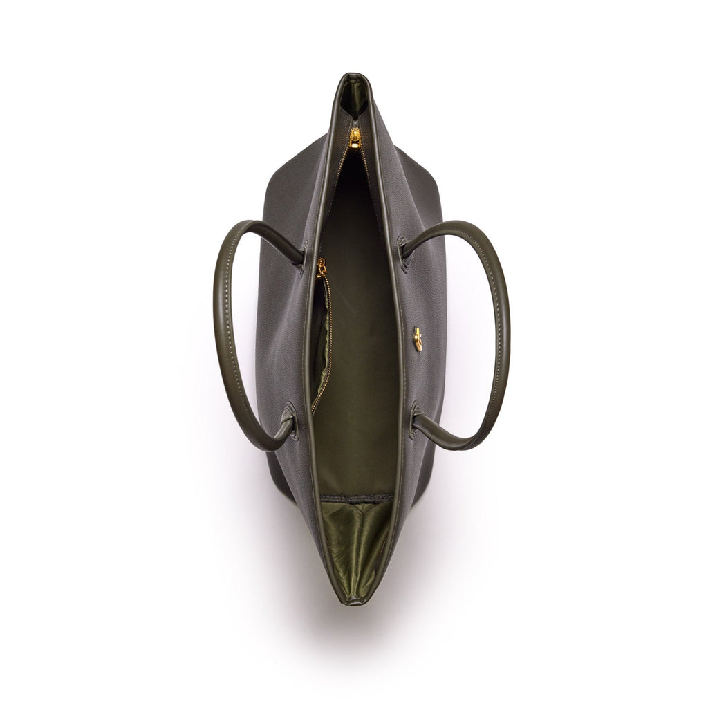 PEBBLE TOTE BAG - OLIVE GREEN