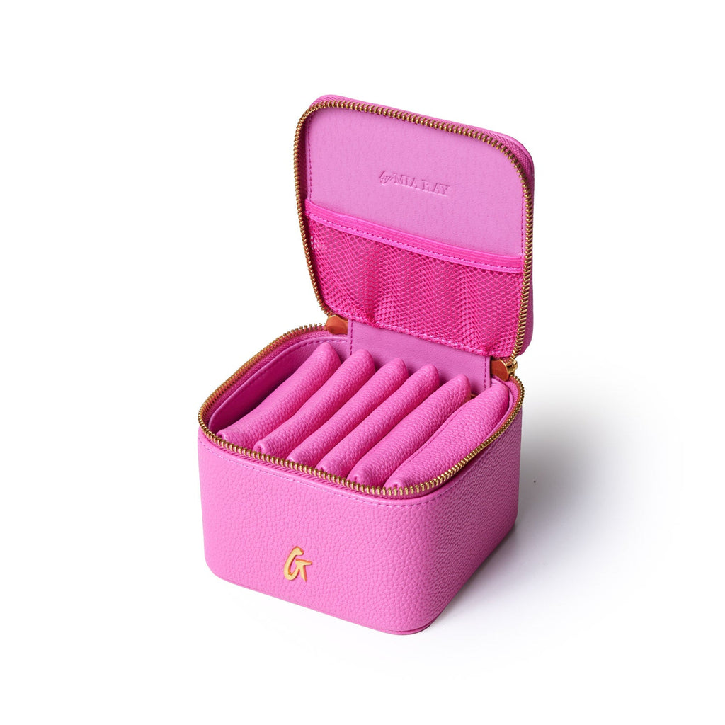PEBBLE JEWELRY CASE - HOT PINK