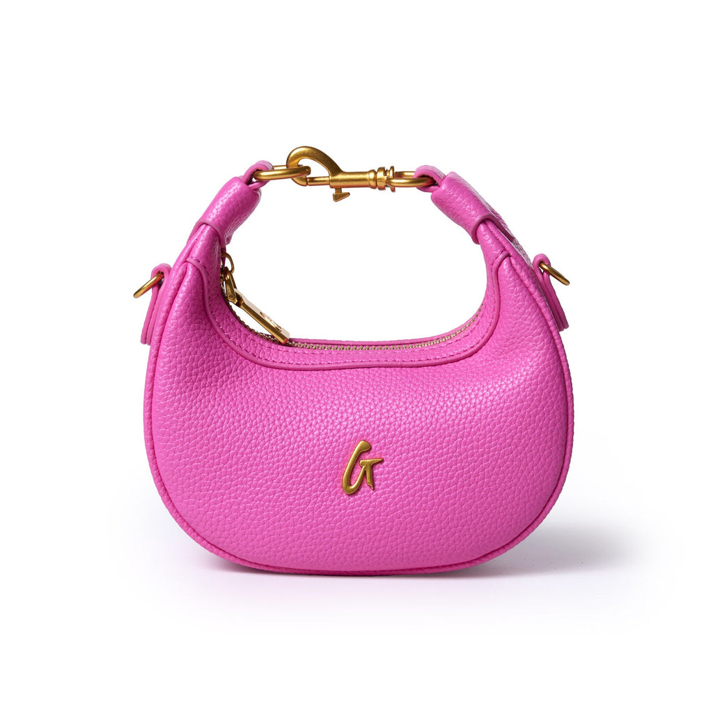 NANO PEBBLE HOBO BAG - HOT PINK