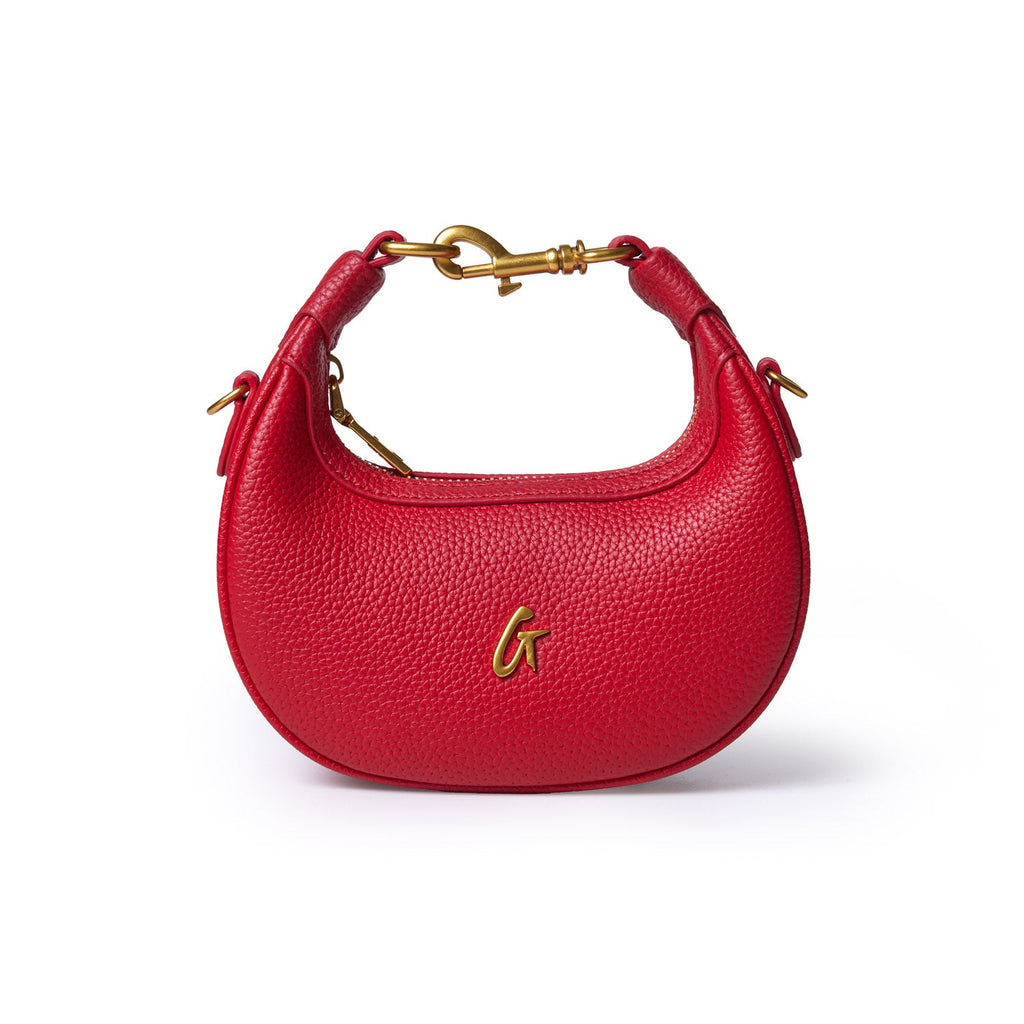 NANO PEBBLE HOBO BAG - RED