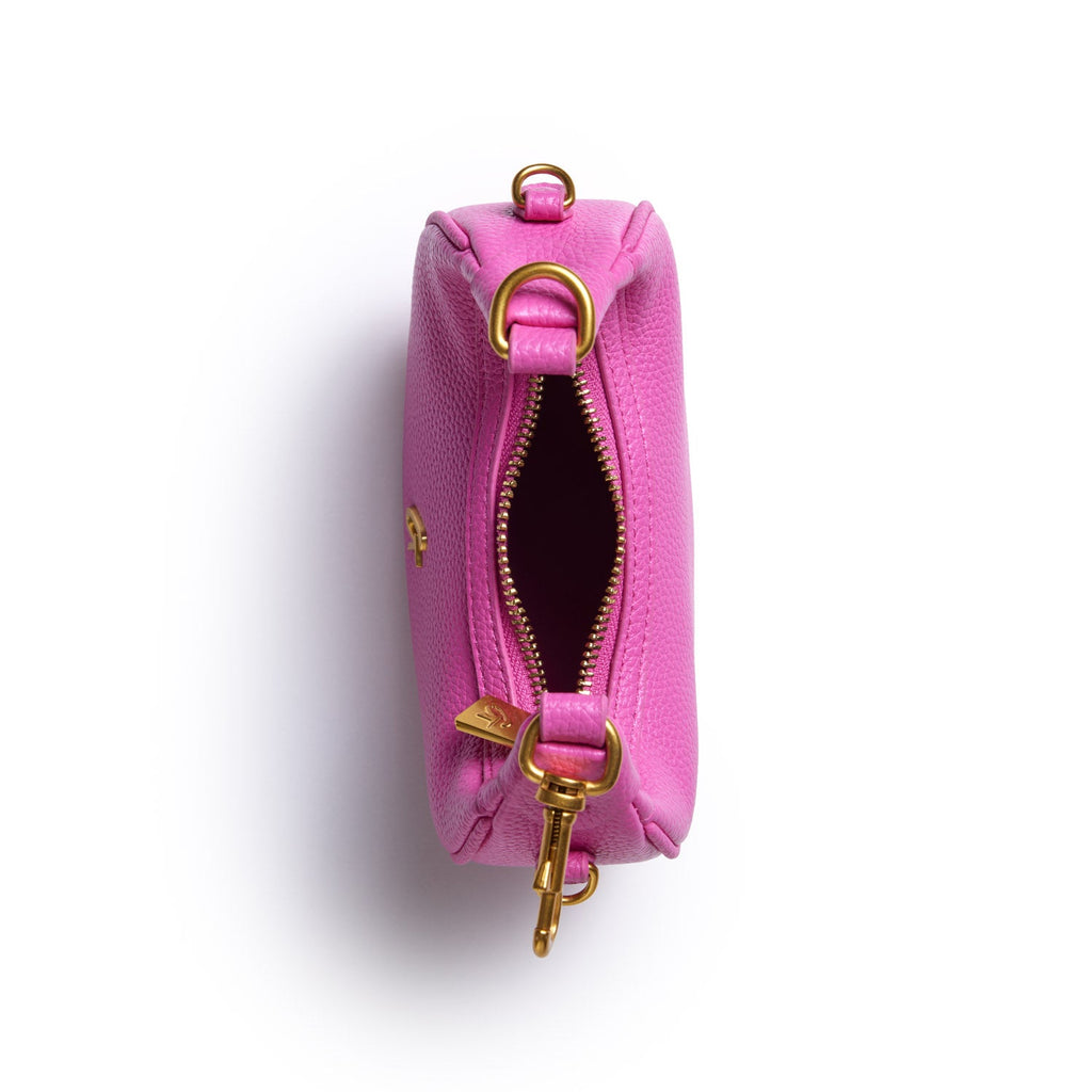 NANO PEBBLE HOBO BAG - HOT PINK