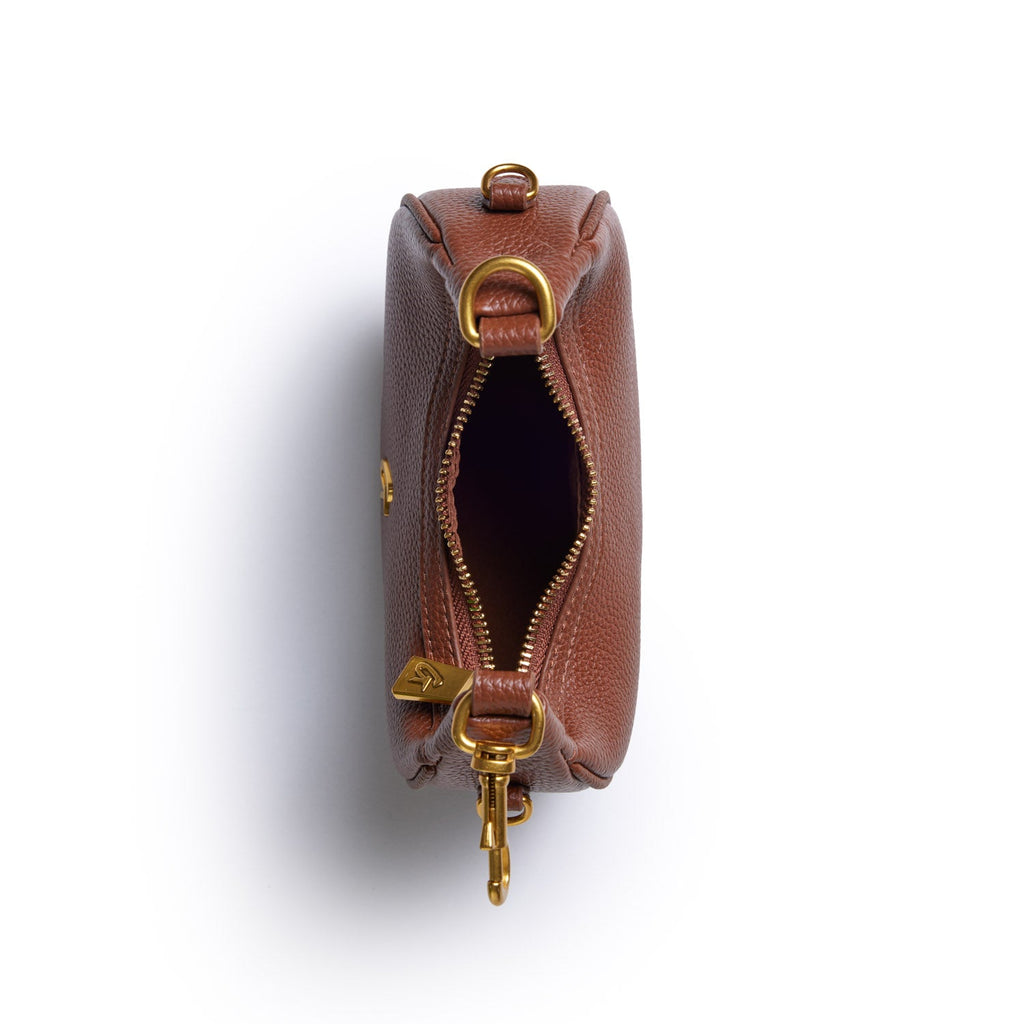 NANO PEBBLE HOBO BAG - BROWN
