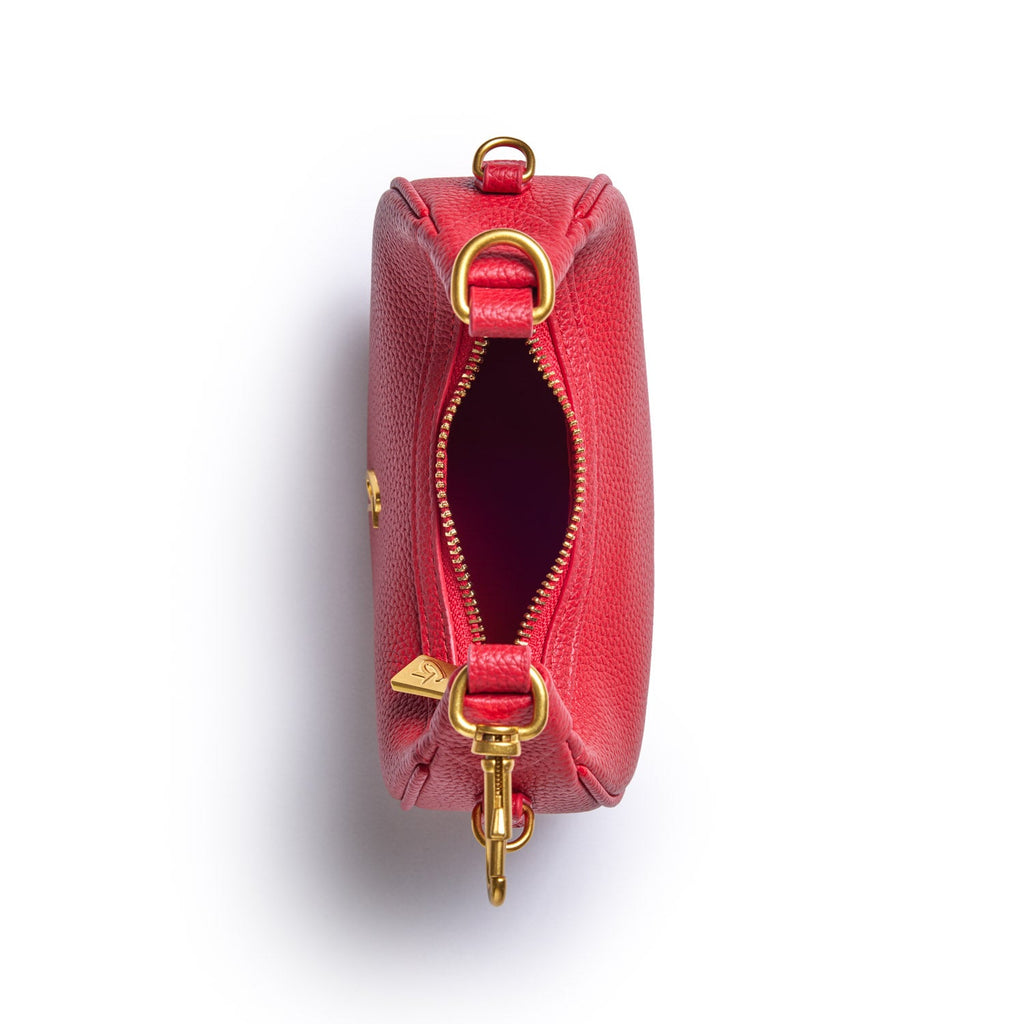 NANO PEBBLE HOBO BAG - RED