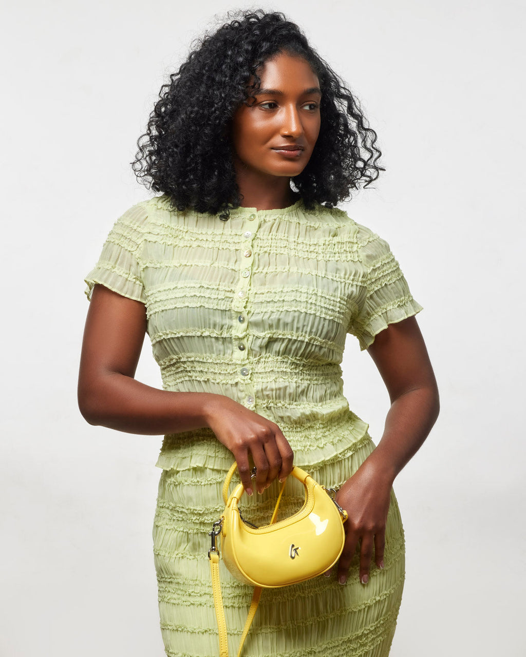 NANO MIRROR HOBO BAG - MIRROR YELLOW