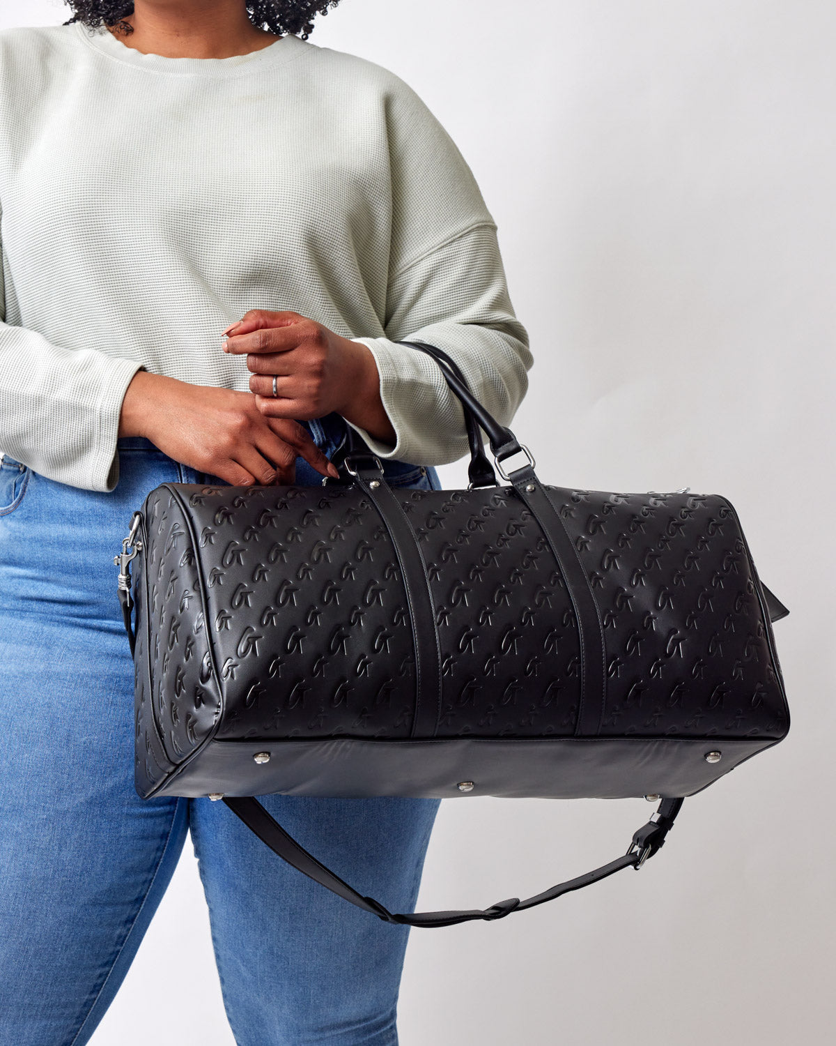 MONOGRAM UNISEX DUFFLE BAG - BLACK