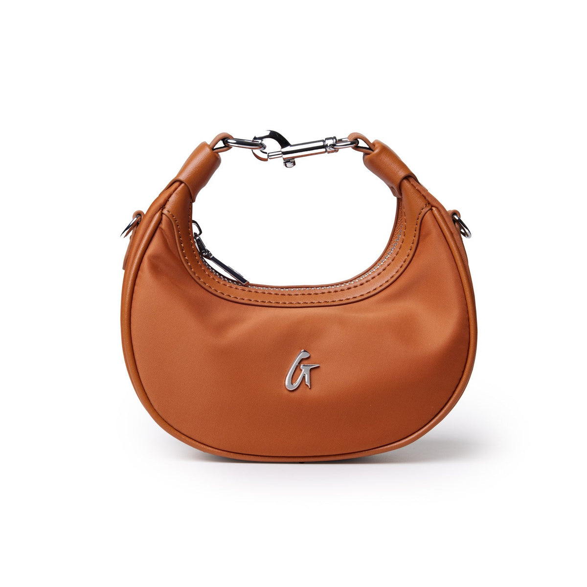 NANO NYLON HOBO BAG - BROWN
