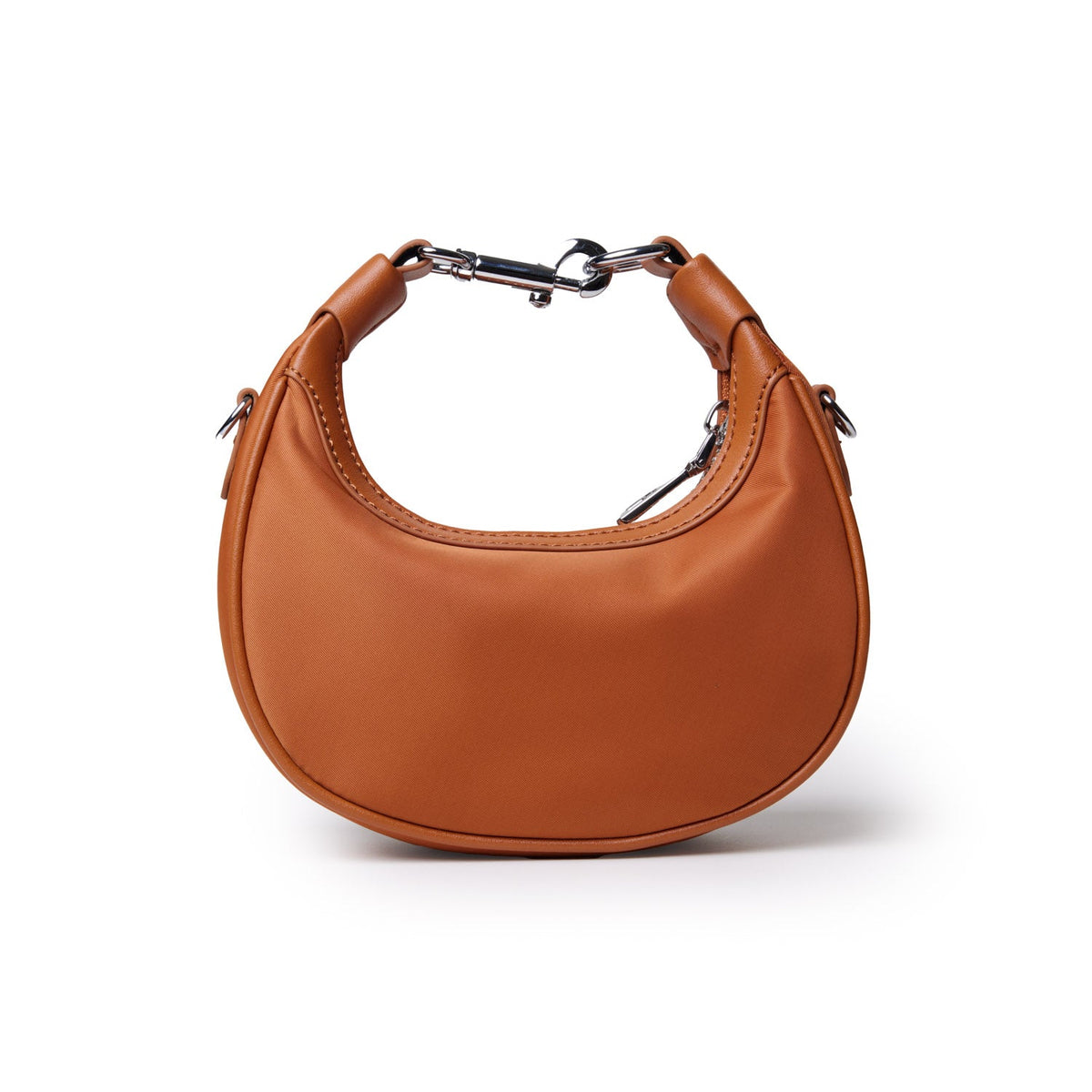 NANO NYLON HOBO BAG - BROWN