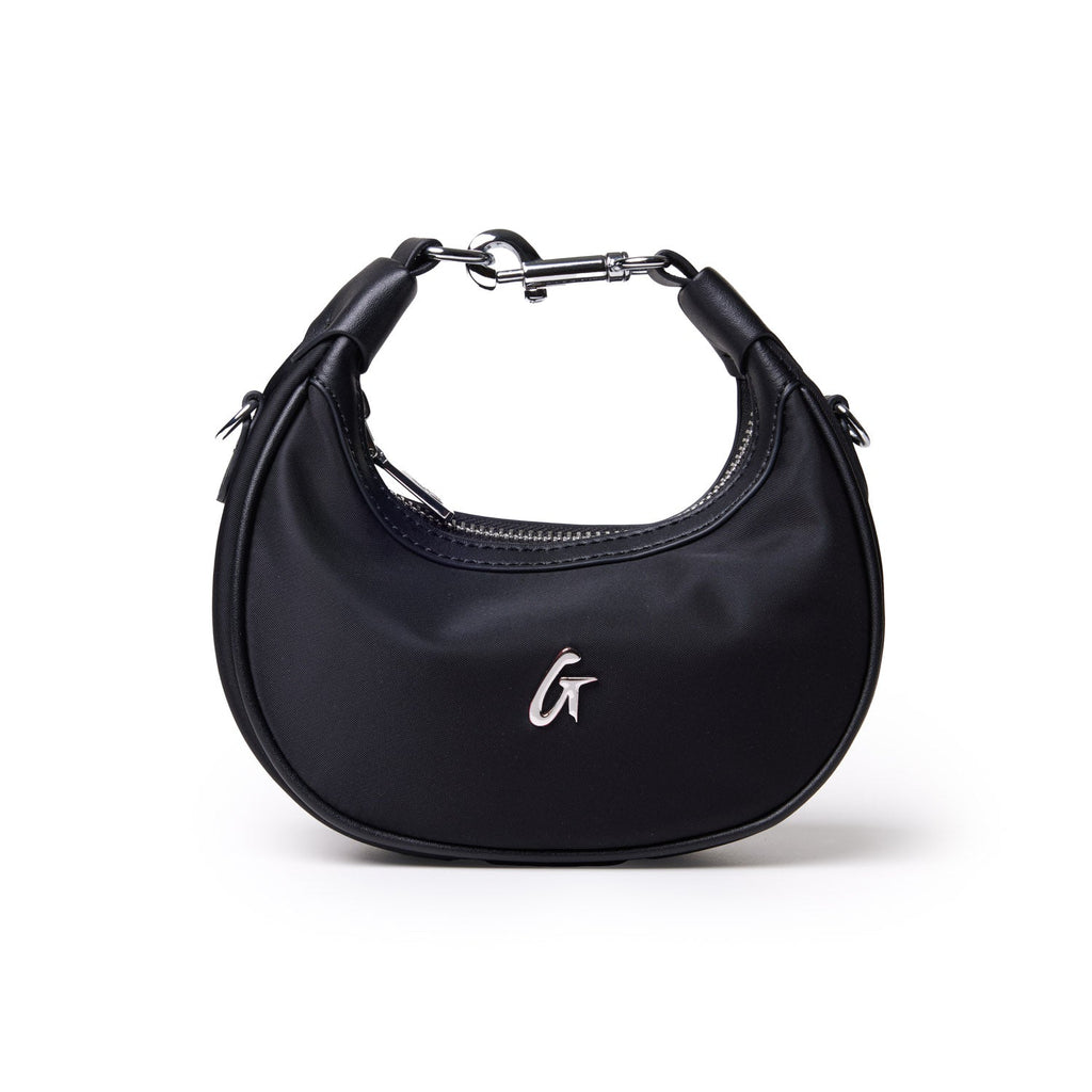 NANO NYLON HOBO BAG - BLACK