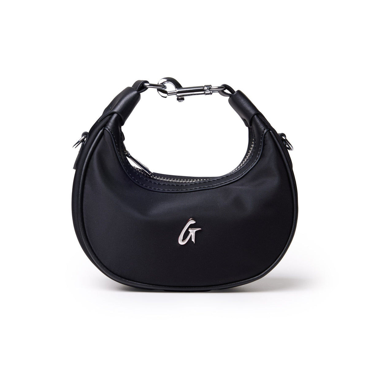 NANO NYLON HOBO BAG - BLACK