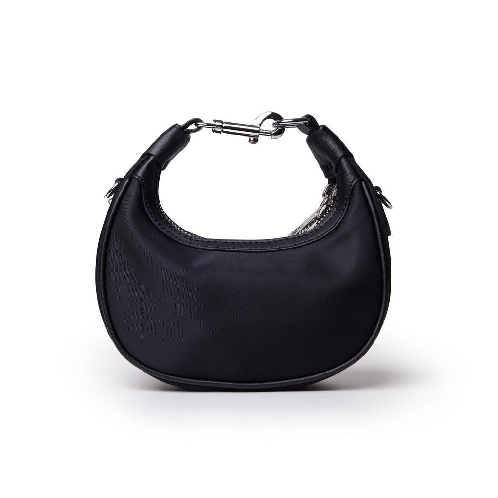 NANO NYLON HOBO BAG - BLACK