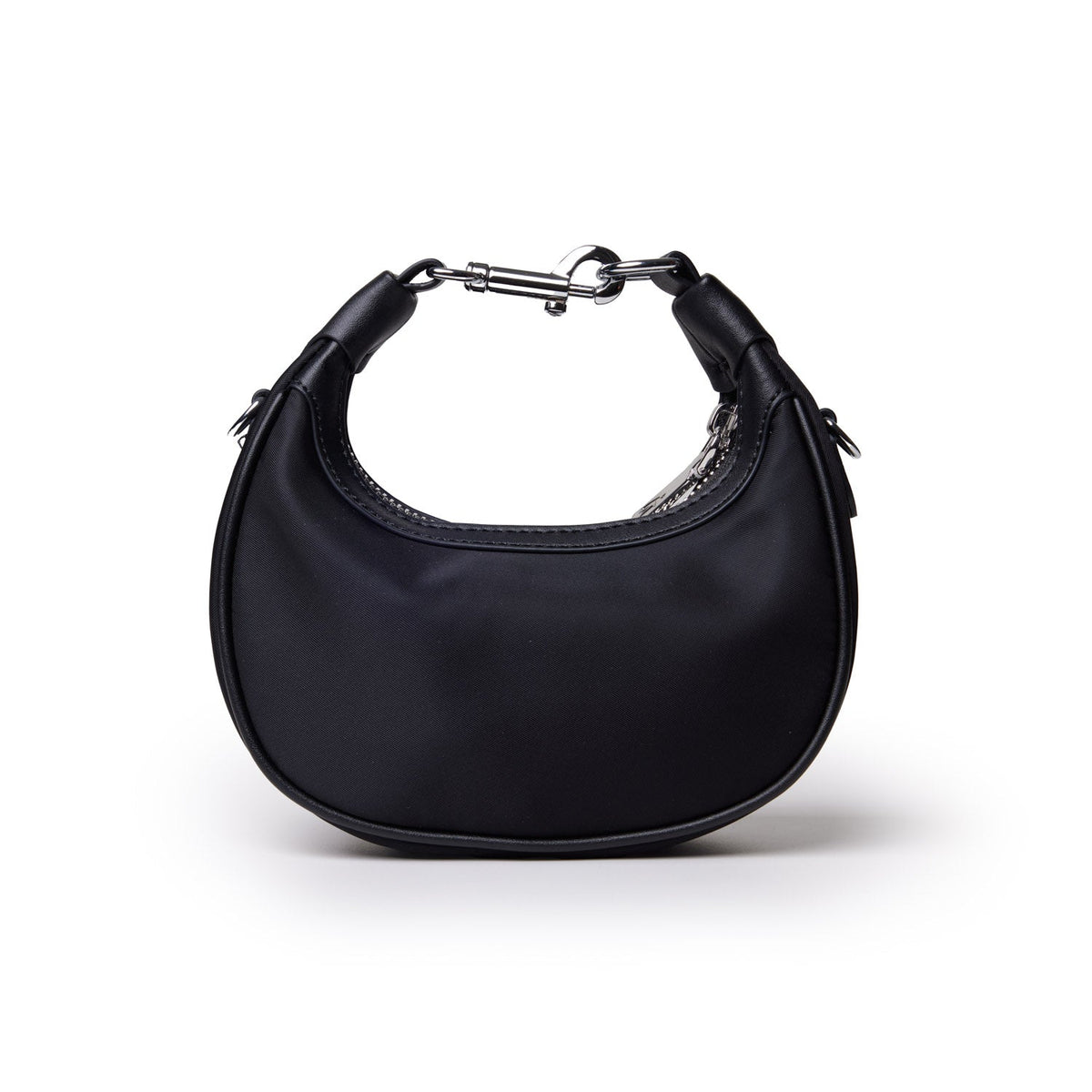 NANO NYLON HOBO BAG - BLACK
