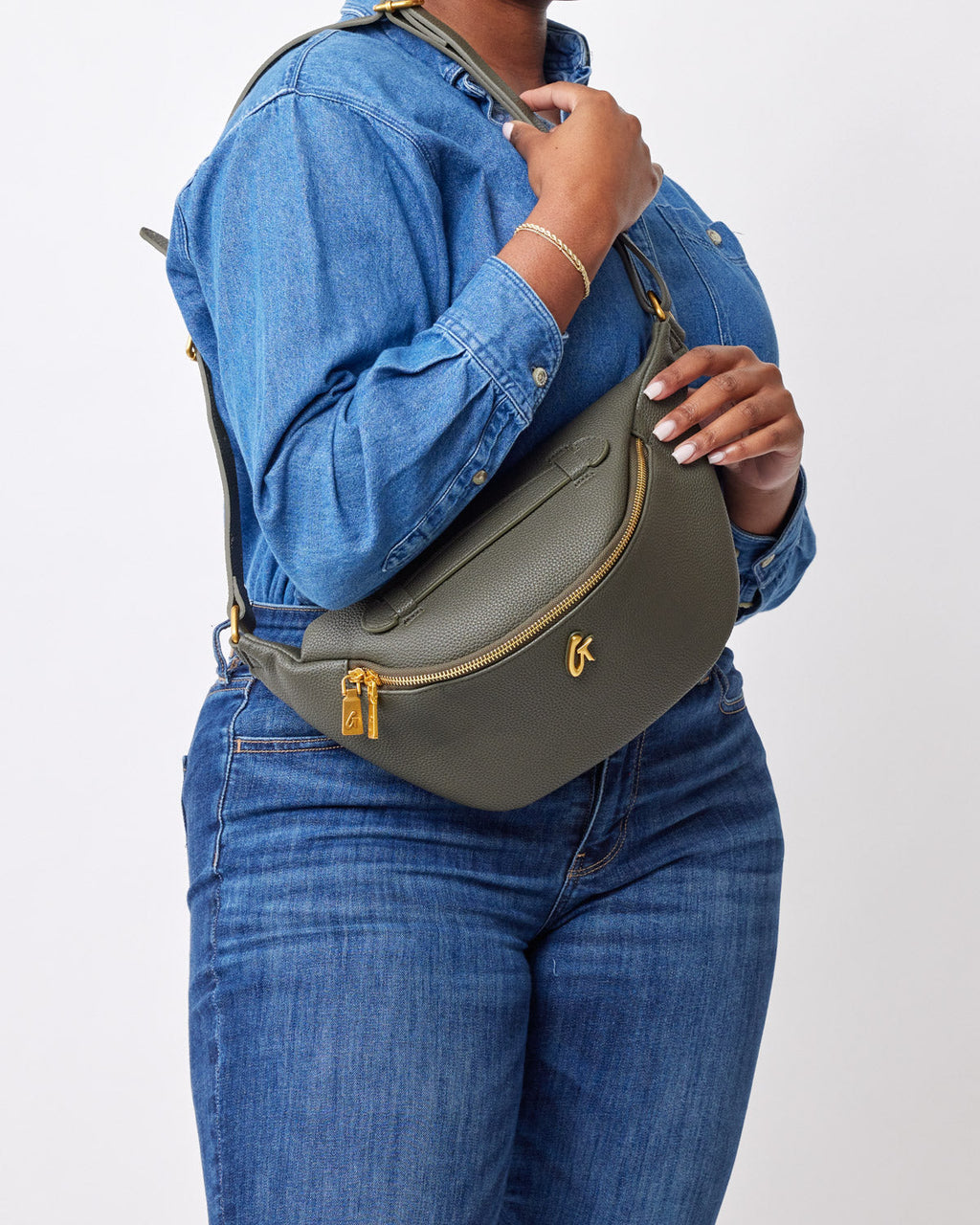 PEBBLE FANNY PACK - OLIVE GREEN