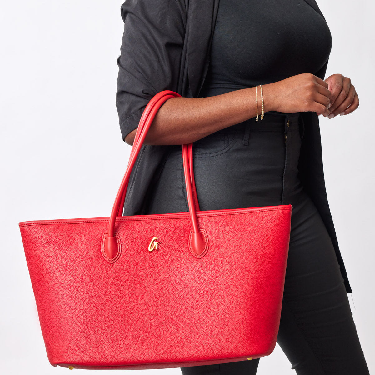 PEBBLE TOTE BAG - RED