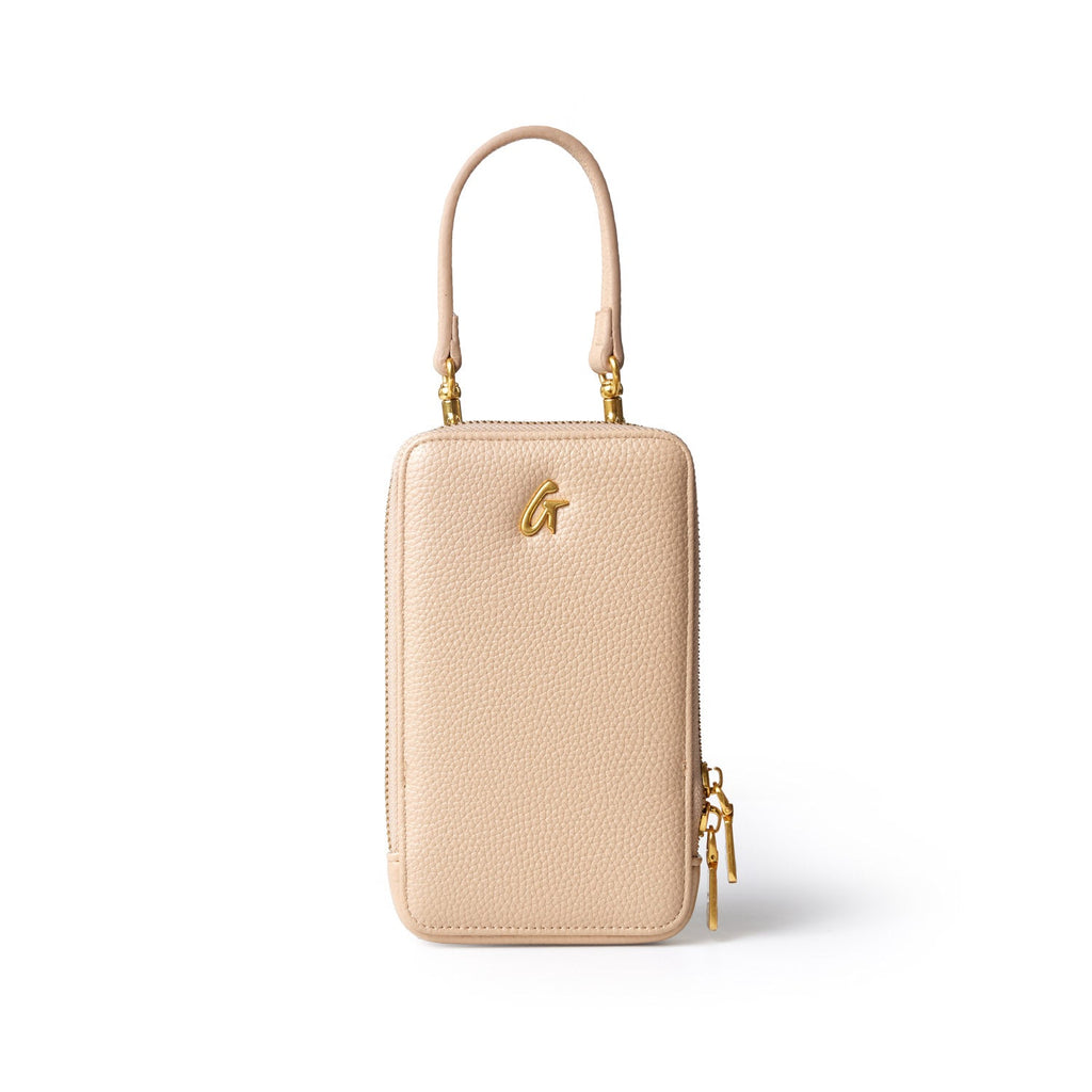 PEBBLE PHONE CROSSBODY - NUDE