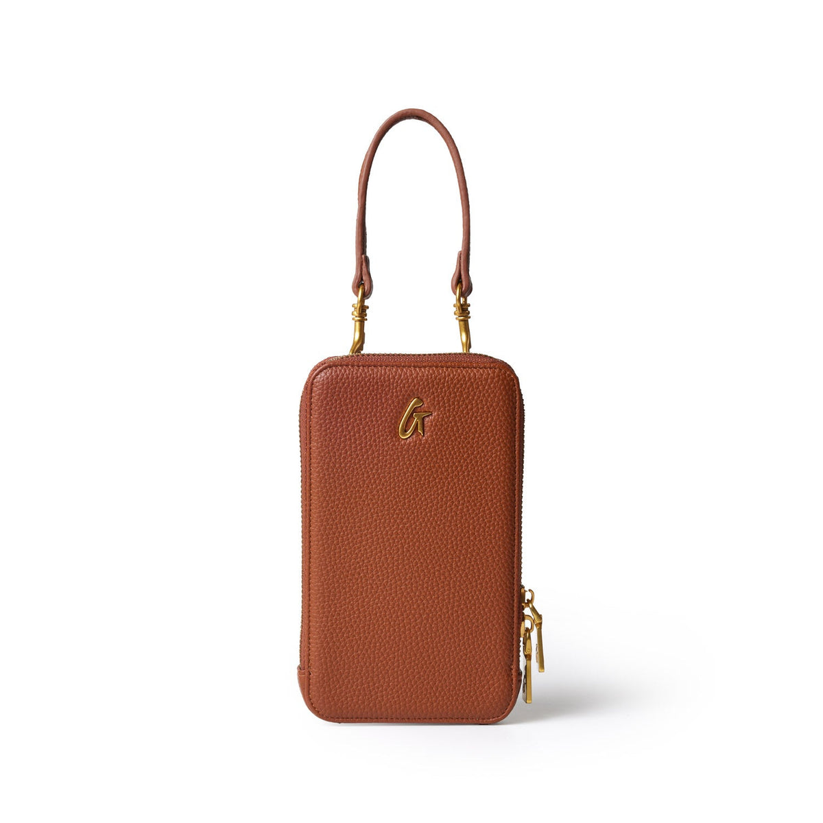 PEBBLE PHONE CROSSBODY - BROWN