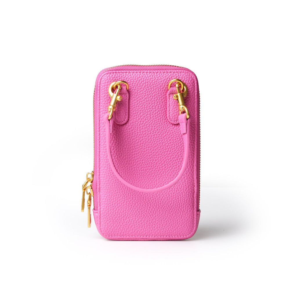 PEBBLE PHONE CROSSBODY - HOT PINK